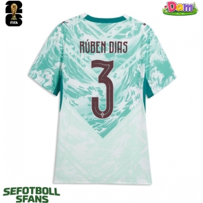 Portugal Ruben Dias #3 Bortatröja Kvinnor VM 2026 Kortärmad